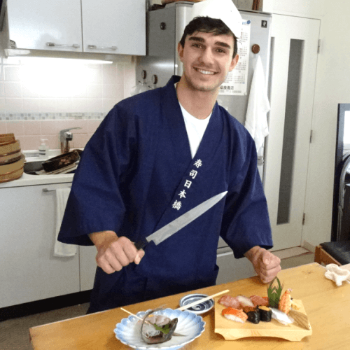 外国人によるにぎり寿司体験3